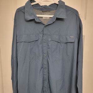 Columbia Men's Omni Shade long sleeved blue shirt